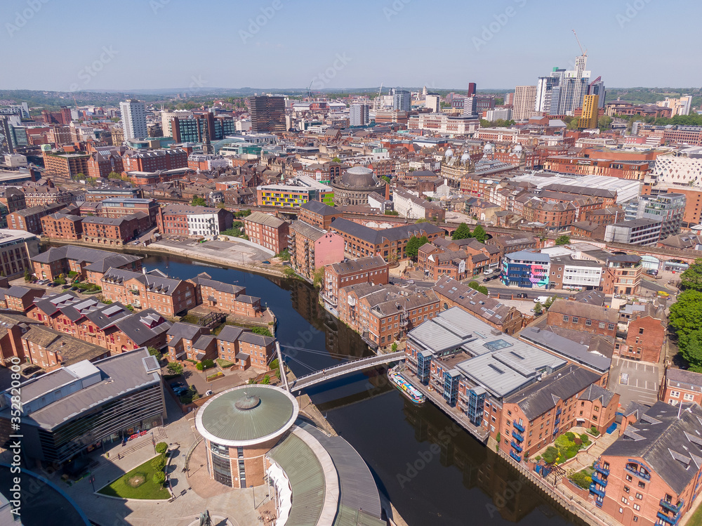 Leeds City Centre Skyline and River Aire Stock Photo | Adobe Stock