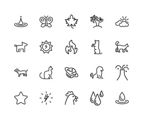 Poster - Nature icon set. Can be used for topics like environment, ecosystem, ecology, weather, animals