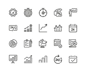 Sticker - Time is money icon set. Can be used for topics like timing, banking, investment, report