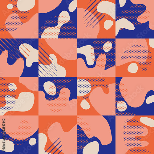 Coral and blue plaid and li...