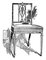 Sheraton Chair 2, vintage illustration.