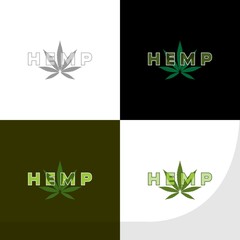 Wall Mural - luxury hemp and cannabis vector logo