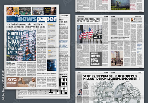 Modern Newspaper Design Layout Stock Template Adobe Stock Modern Newspaper Design Layout Stock Template Adobe Stock