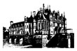 Chenonceaux Chateau, vintage illustration