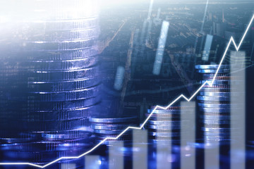Wall Mural - Stock market or forex trading graph and candlestick chart suitable for financial investment concept. Forex trading candlestick chart economic , ECN Digital economy.