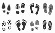 Human footprint set isolated on white. Clip-art illustration