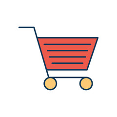 Canvas Print - shopping cart line and fill style icon vector design