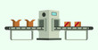 © Alexandra19 - Conveyor assembly line in outline style. Automatic production line concept. Industrial mass production conveyor. Vector illustration