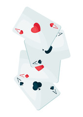 Wall Mural - Illustration of four aces playing cards suit.