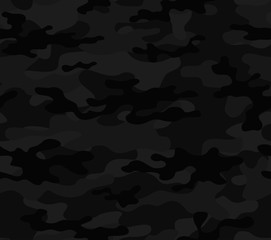 
Black  camouflage seamless vector print background.