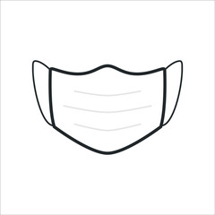 Naklejka na meble N95 Medical Protection Mask, Respiratory Mask, Safety Face Mask, Hospital Breathing Mask, Virus, Icon Vector Illustration Background