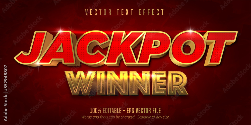 Jackpot prize style, editable text effect - obrazy, fototapety, plakaty 