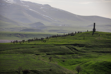 Wall Mural - green landscape and mountain