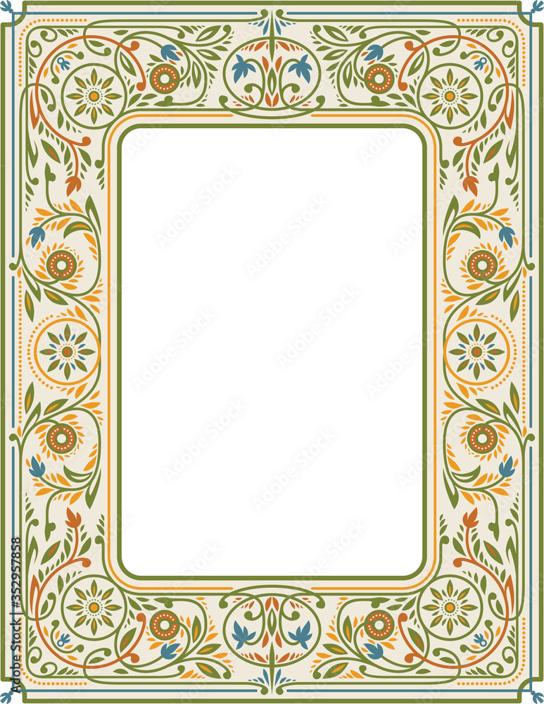 Victorian Floral Frame Stock Vector | Adobe Stock