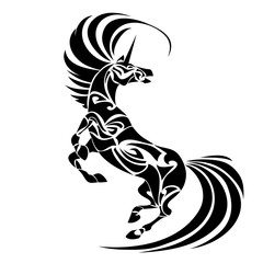 Wall Mural - Horse, hand drawn vector stylized illustration