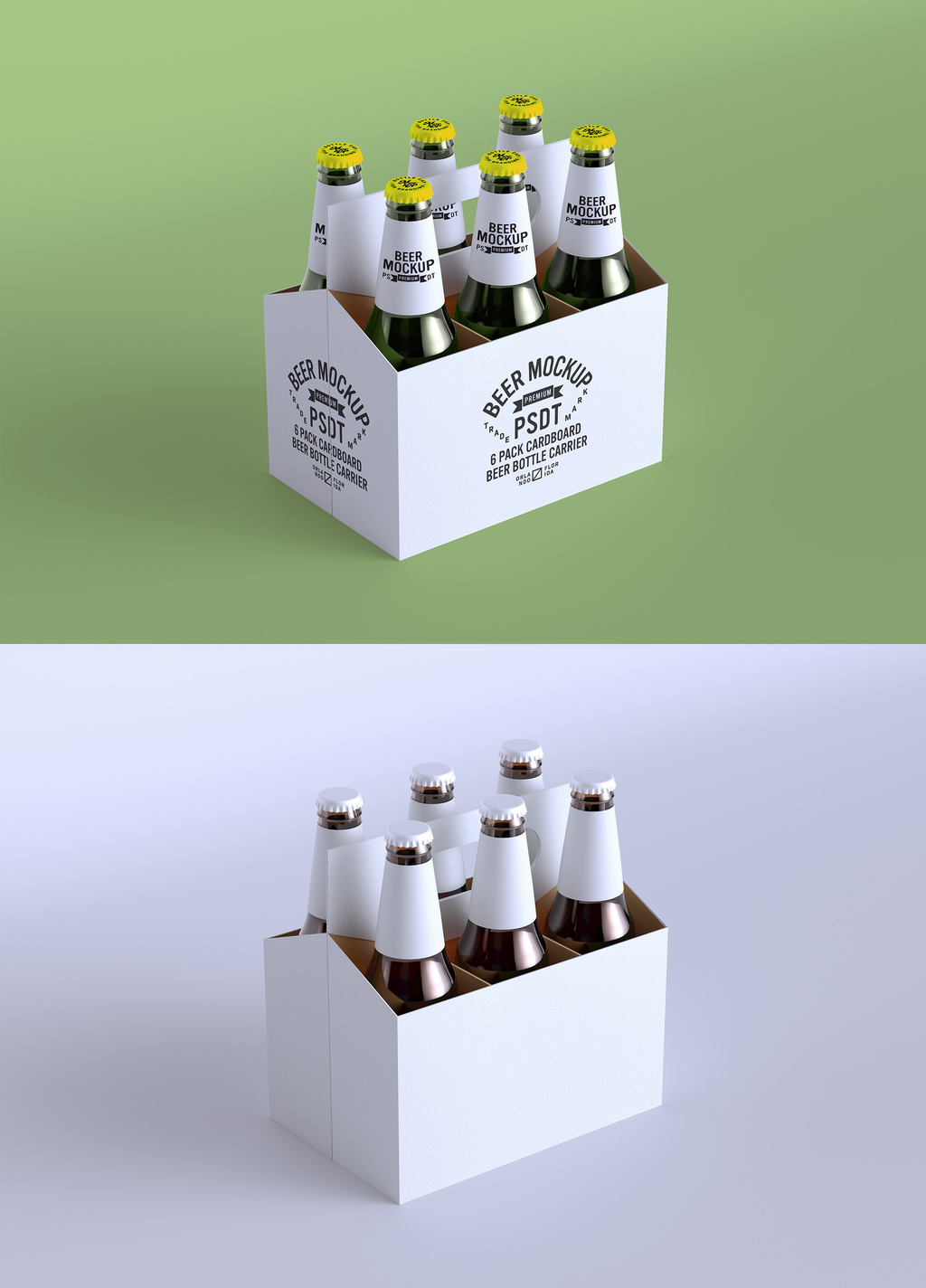Download 6 Pack Cardboard Beer Bottle Carrier Mockup Stock Template Adobe Stock