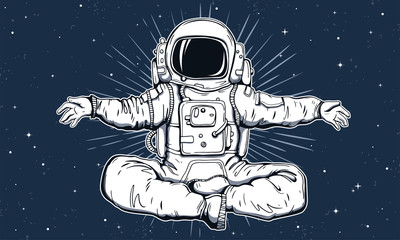 hand drawn astronaut vector illustration