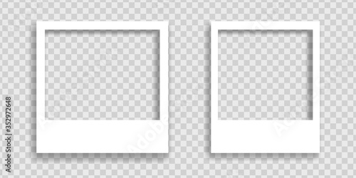 Fotomural Realistic polaroid photo template