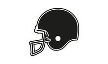 CascoBlack American Football Helmet, Vector Icon