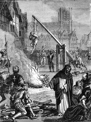 Wall Mural - Execution of Protestants in Paris, vintage illustration.