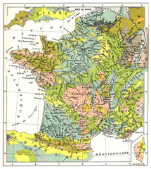 Poster - Geological France, vintage illustration.