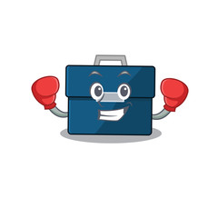 Canvas Print - Mascot design of business suitcase as a sporty boxing athlete