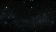Night Sky With Stars Sparkling On Black Background