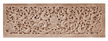 Pattern Of Flower Carved On Wood Background