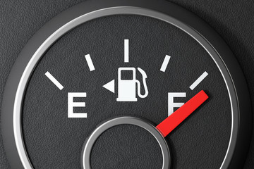 Aufkleber - Fuel Dashboard Gauge Showing a Full Tank. 3d Rendering