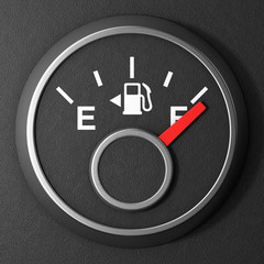 Aufkleber - Fuel Dashboard Gauge Showing a Full Tank. 3d Rendering