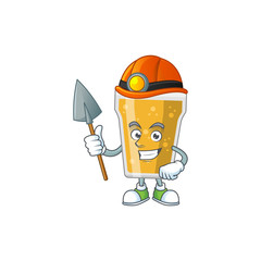 Poster - Mug of beer as a miner cartoon character design