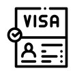 visa document confirmation icon vector. visa document confirmation sign. isolated contour symbol illustration