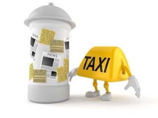 Canvas Print - Taxi character with advertising column