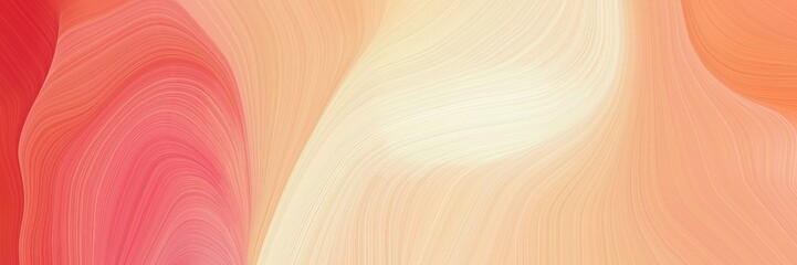 Poster - dynamic horizontal banner. elegant curvy swirl waves background illustration with burly wood, moderate red and pastel red color