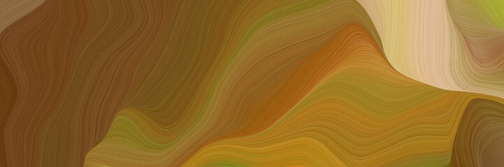 Poster - beautiful horizontal banner with brown, burly wood and bronze color. modern soft curvy waves background illustration