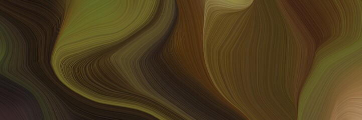 Leinwandbilder - dynamic horizontal banner. modern soft swirl waves background illustration with old mauve, very dark green and dark olive green color