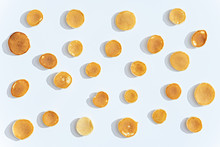 Tiny Cereal Pancakes Pattern On White Background