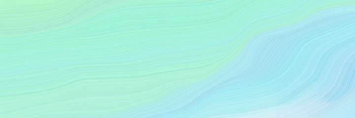 Aufkleber - landscape banner with waves. curvy background illustration with pale turquoise, powder blue and light cyan color