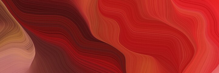 Poster - horizontal banner background with firebrick, dark red and indian red color. modern curvy waves background illustration
