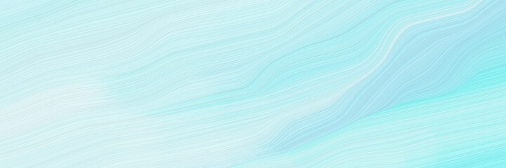 Poster - landscape orientation graphic with waves. contemporary waves design with pale turquoise, light cyan and baby blue color