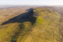 Aerial View Of Penyghent, One Of The Three Fells In The Yorkshire 3 Peaks, Yorkshire Dales, North Yorkshire,UK
