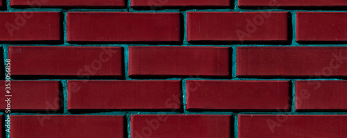 Seamless pattern dark red brickwork new durable cement.