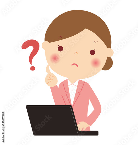 パソコン 悩む女性 上半身 バストアップ イラスト Comprar Este Vector De Stock Y Explorar Vectores Similares En Adobe Stock Adobe Stock