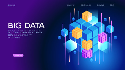 Wall Mural - big data web banner. data visualization concept.