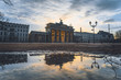 Brandenburg Gate sunset view after rain in Berlin, Germany