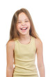 © ChaosMaker - Young cute laughing girl with long light brown hair isolated on white background