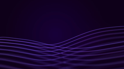 Fototapete - Abstract wave of sound particles. Equalizer for music. Signal transmission. 3d rendering.