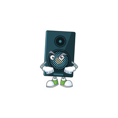 Wall Mural - Sound system cartoon character design with sneaky face