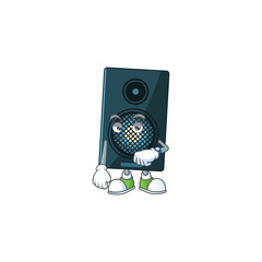 Sticker - Sound system showing waiting gesture cartoon design concept