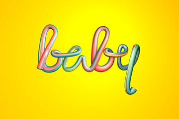 Wall Mural - Colorful 3d lettering word baby